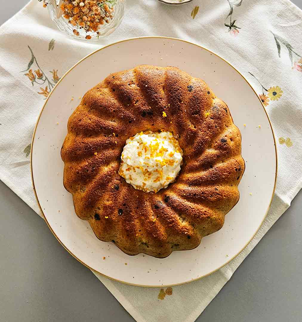 Banana Bread con mandarina, nueces y perlas de chocolate
