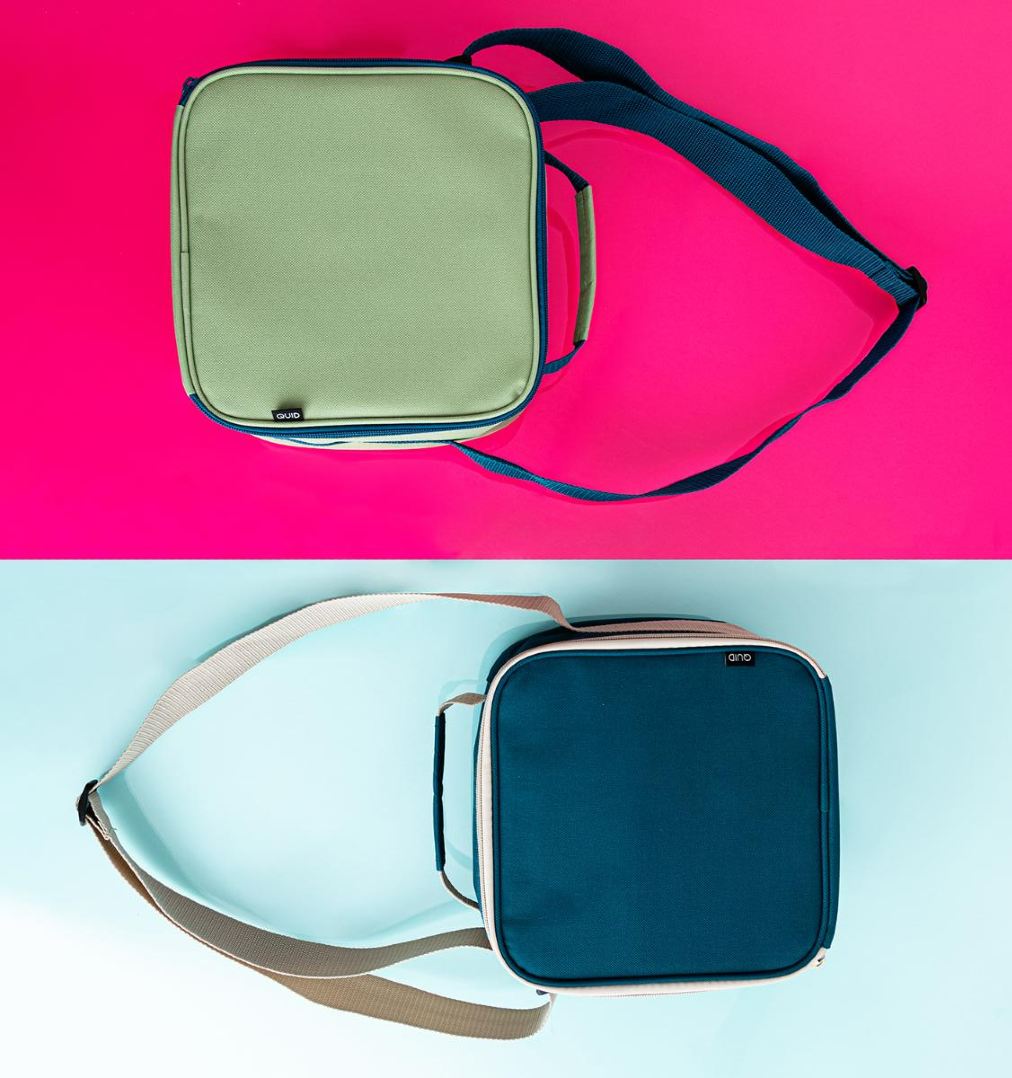 bolsos portaalimentos verde y azul