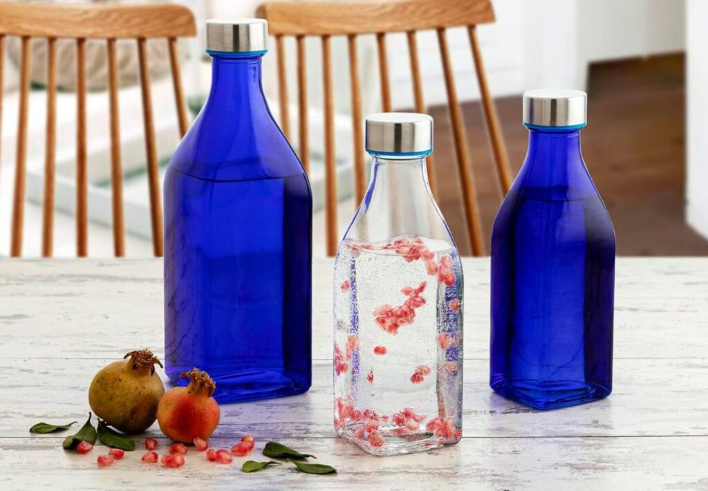 botella de cristal vintage con tapón antifugas