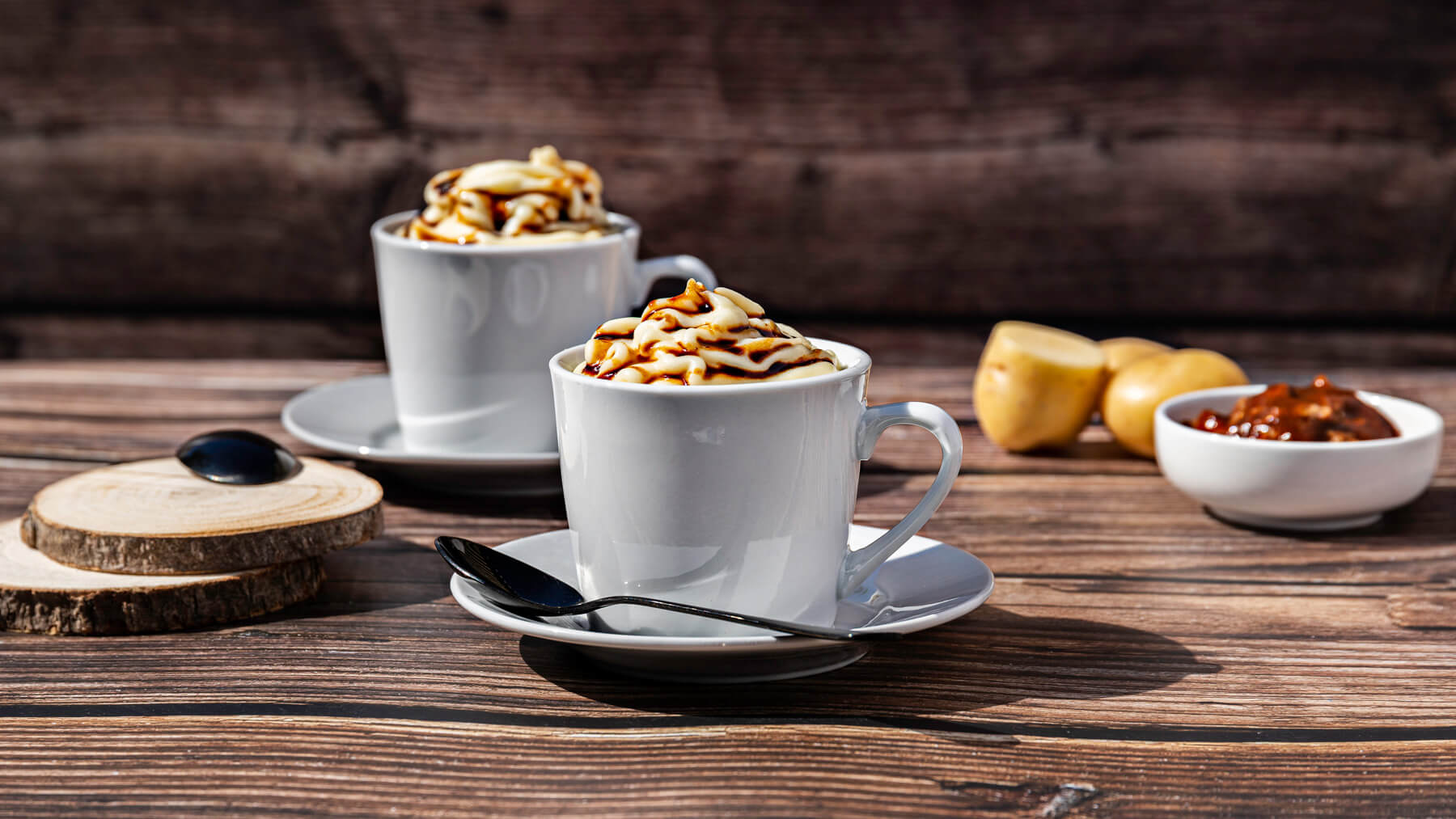 Cappuccino de patata con vinagre balsámico