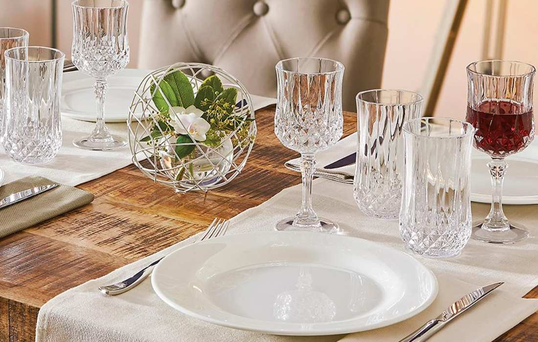 cristalería de lujo con cristal d'arques