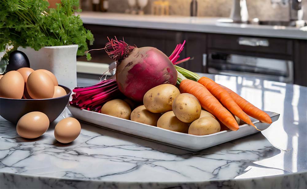 Ensaladilla Rusa y Rosa. Un aperitivo tradicional diferente