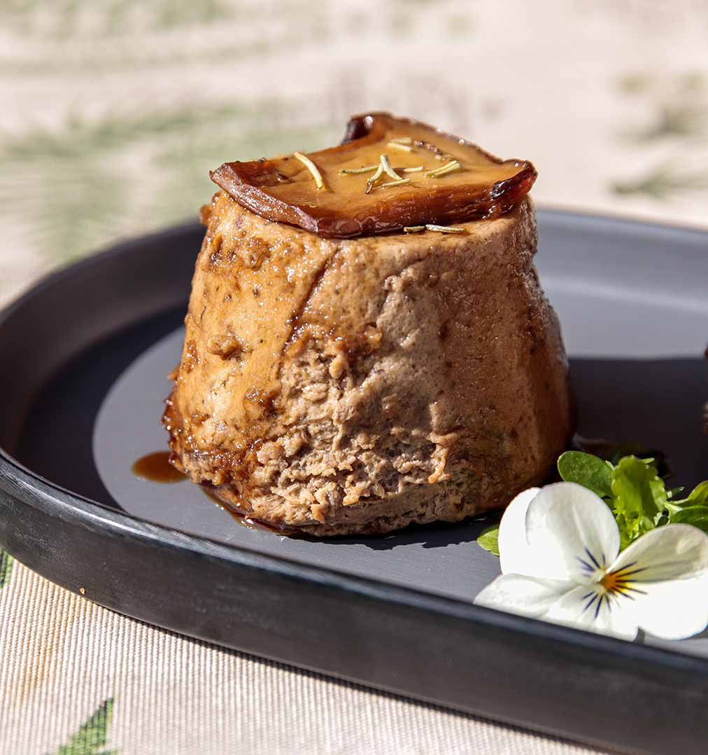 Flan de boletus al Pedro Ximénez en olla rápida