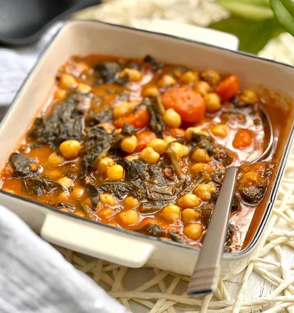 Receta fácil de garbanzos con espinacas