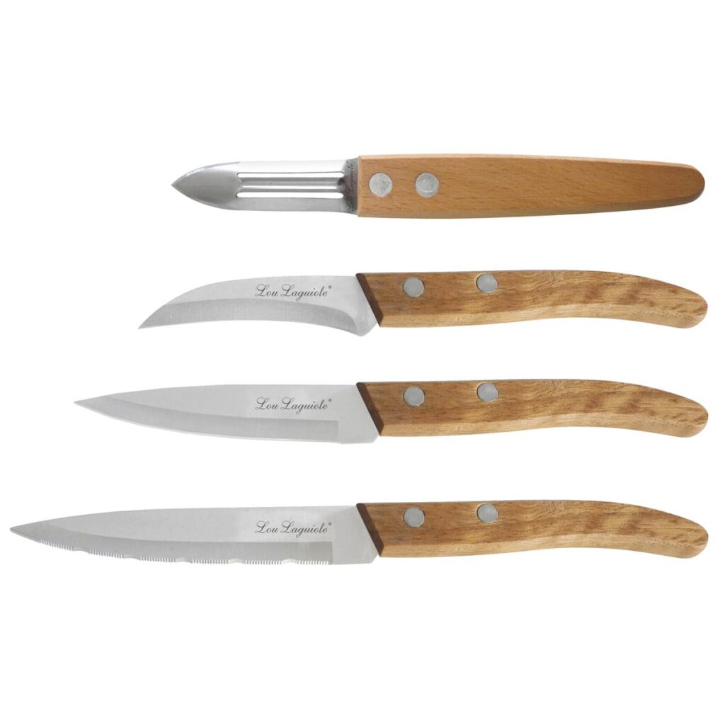 JUEGO 4 PIEZAS CORTE ACERO INOX FOREST LOU LAGUIOLE