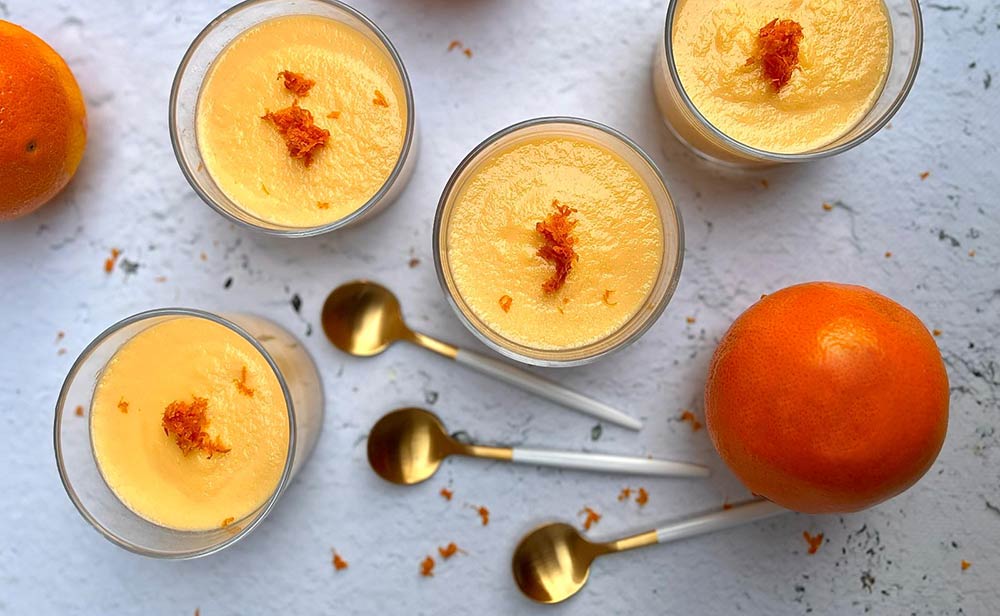 Natillas de naranja, tu postre en vasitos