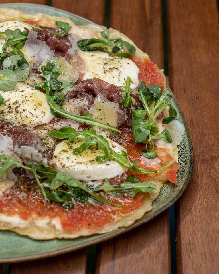 Pizza de prosciutto y rúcula SIN horno