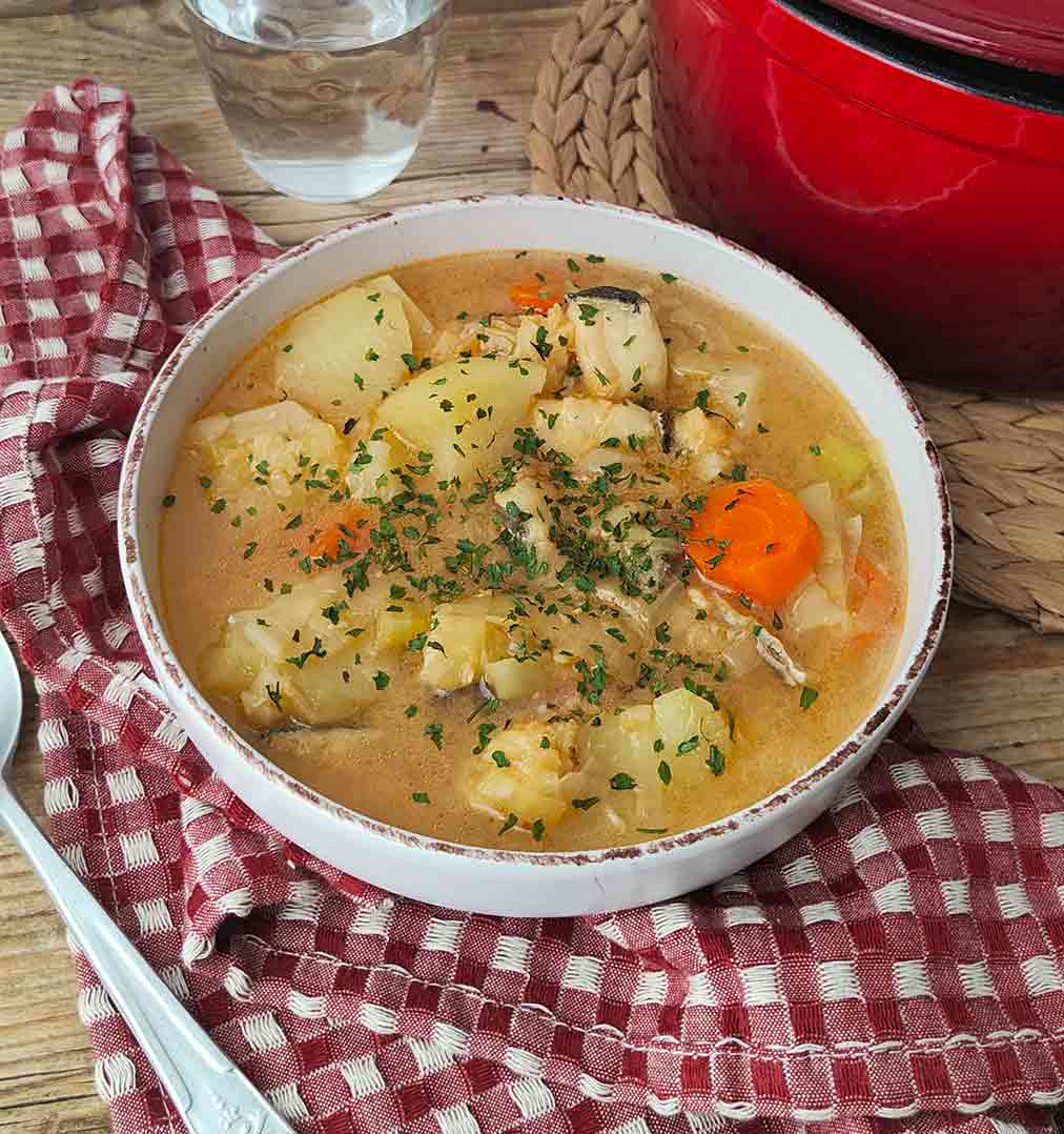 Receta fácil de Porrusalda de Bacalao