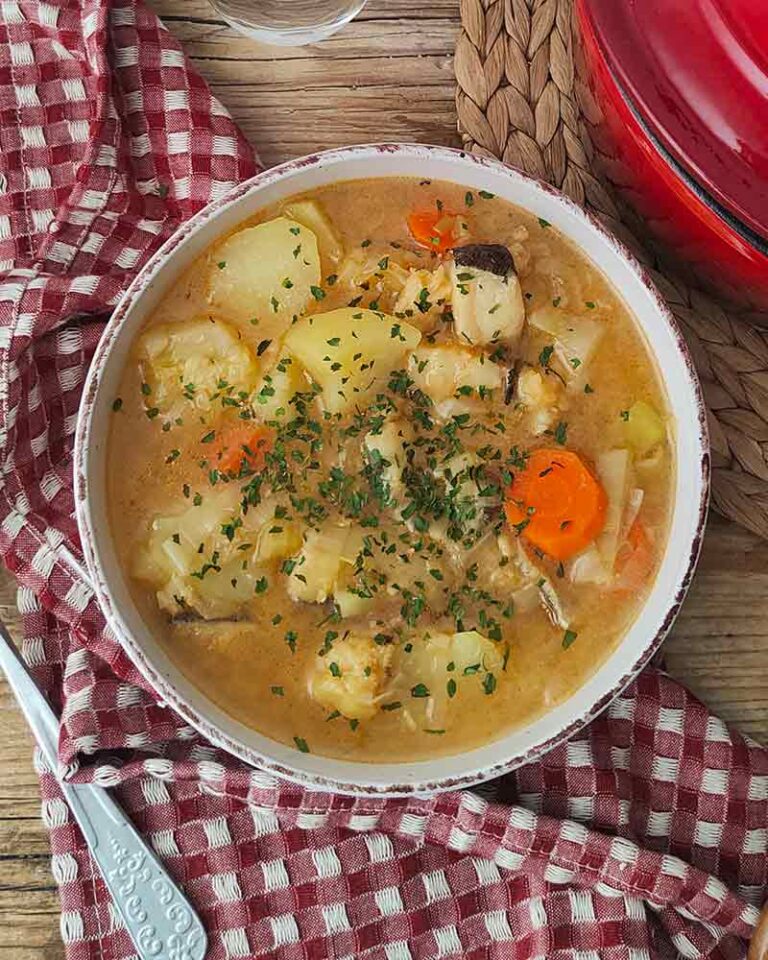 Receta fácil de Porrusalda de Bacalao