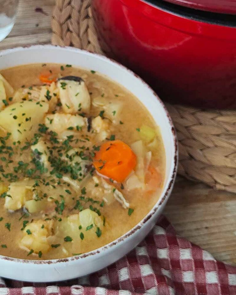 Receta fácil de Porrusalda de Bacalao