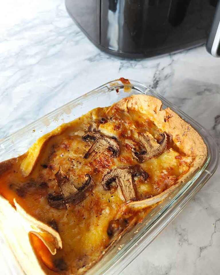 Quiche con champiñones en Freidora de aire