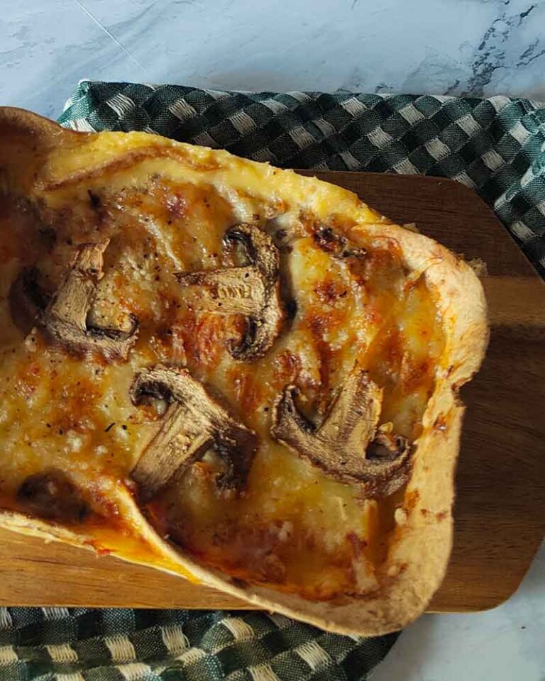 Quiche con champiñones en Freidora de aire
