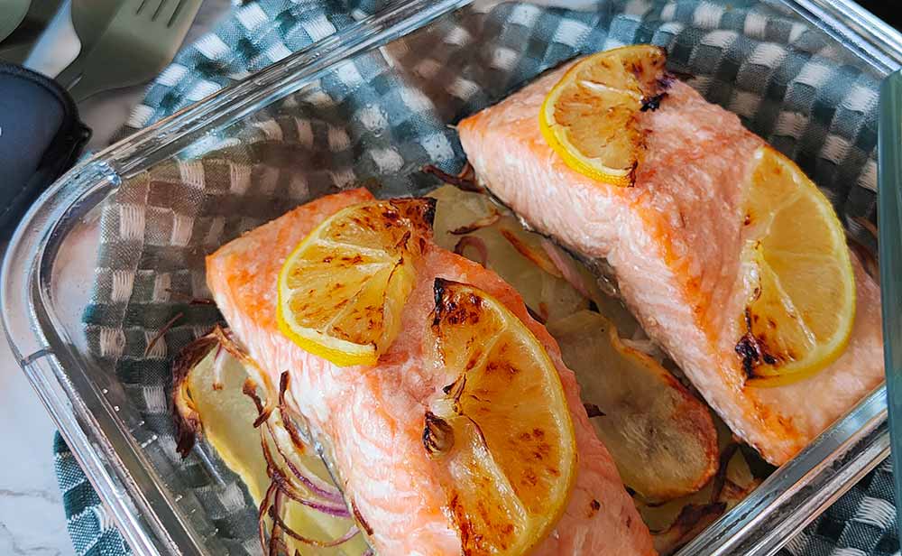 Receta en freidora de aire: Salmón con patatas en airfryer