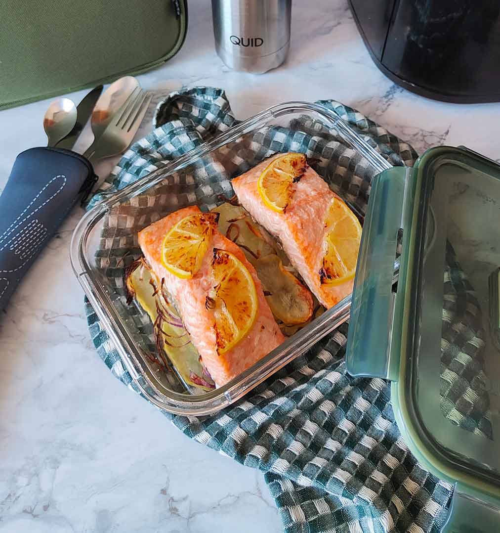 Receta en freidora de aire: Salmón con patatas en airfryer