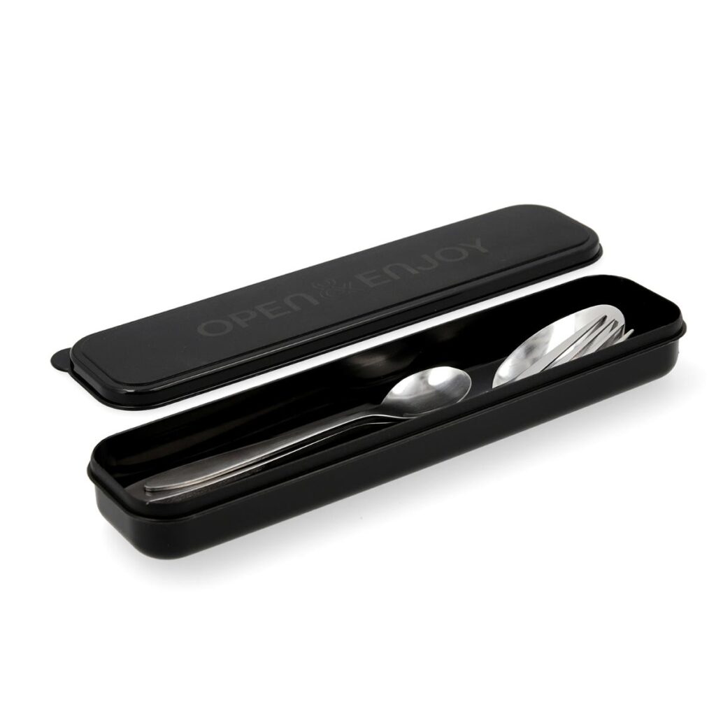 JUEGO 4 CUBIERTOS TRANSPORTABLES VIBA NEGRO QUID