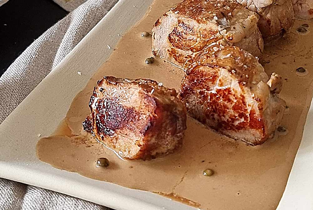Receta de solomillo de cerdo a la pimienta verde