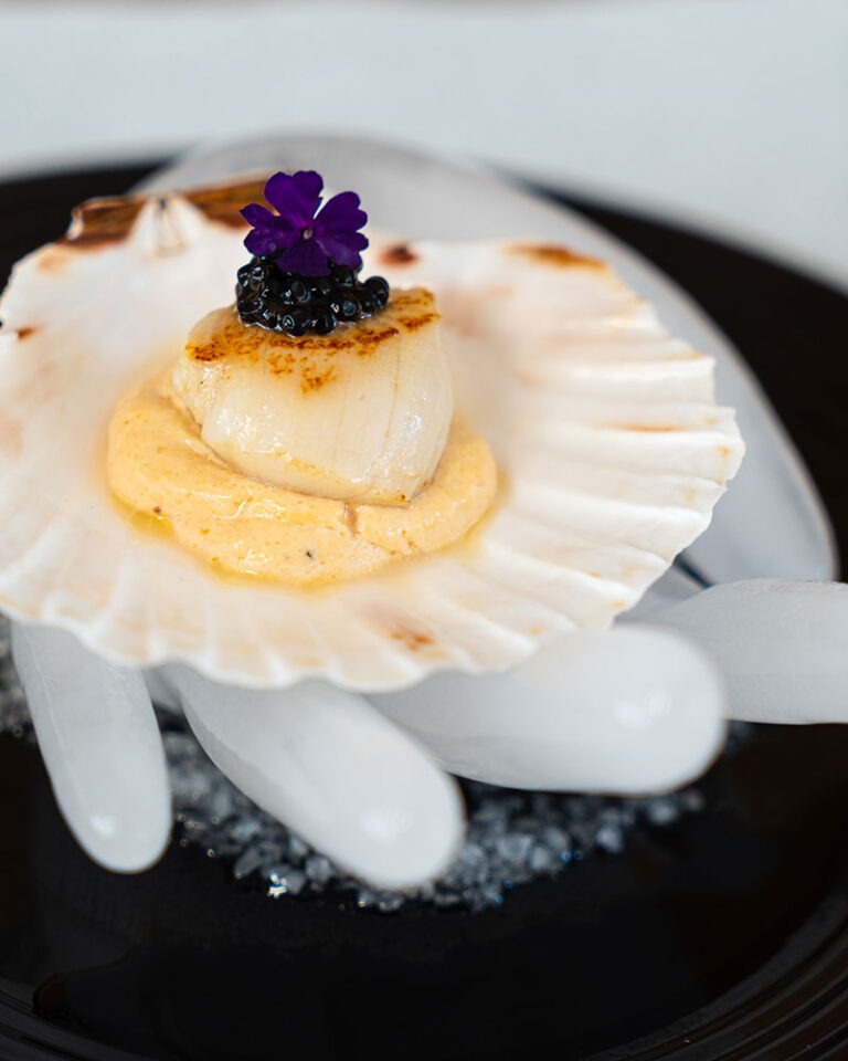 Receta de vieira con mayonesa en su coral