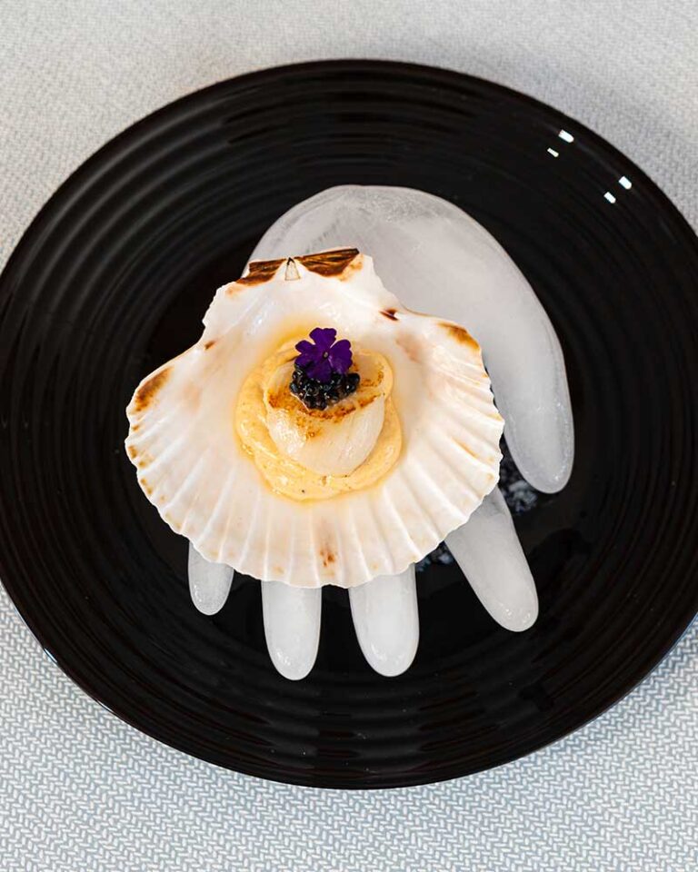 Receta de vieira con mayonesa en su coral